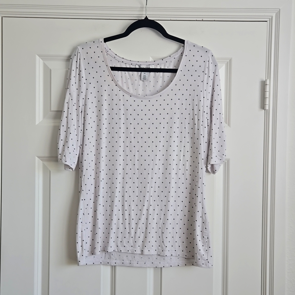 White with black polka dots white House Black Market top